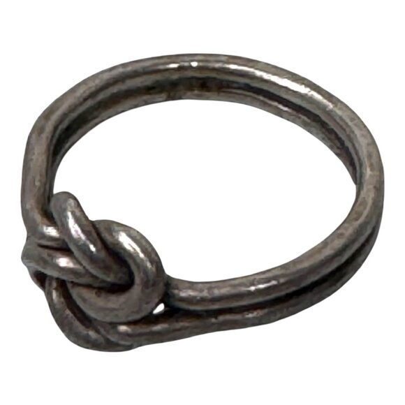 Sterling Silver Infinity Knot Ring Size 6.75 Double Friendship Love Vintage - Picture 9 of 10